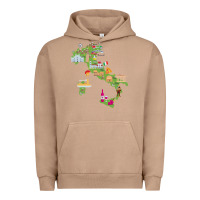 Pigment Burro Italy map Urban Hoodie - artisFamous