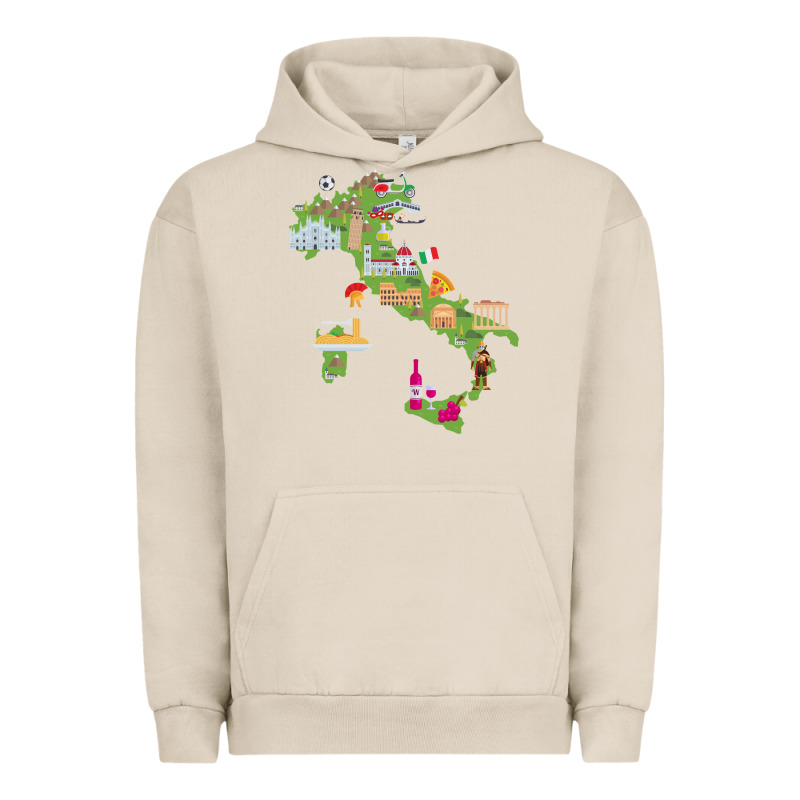Italy Map Urban Hoodie by artisFamous | Teevron