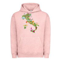 Pigment Salmon Italy map Urban Hoodie - artisFamous