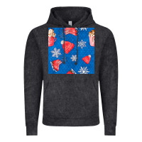 Vintage Black winter  snowflakes hot cocoa ice skating shoes Vintage Hoodie - FaDigitalArtStudio