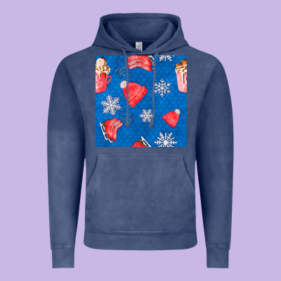 Winter  Snowflakes Hot Cocoa Ice Skating Shoes Vintage Hoodie Designed By Fadigitalartstudio