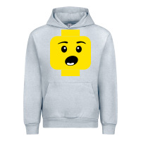 Heather Grey surprised expression lego head Urban Hoodie - artisFamous