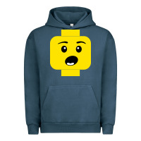 Pigment Midnight Navy surprised expression lego head Urban Hoodie - artisFamous