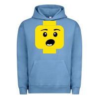 Pigment Pebble Blue surprised expression lego head Urban Hoodie - artisFamous