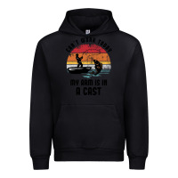 Black dad fishing Urban Hoodie - artisFamous