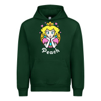 Forest Green peach graphic Urban Hoodie - artisFamous