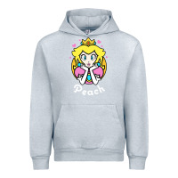 Heather Grey peach graphic Urban Hoodie - artisFamous
