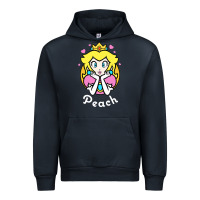 Navy peach graphic Urban Hoodie - artisFamous