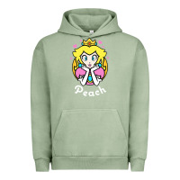 Pigment Oil Green peach graphic Urban Hoodie - artisFamous