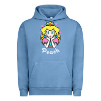 Pigment Pebble Blue peach graphic Urban Hoodie - artisFamous
