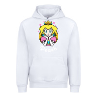 White peach graphic Urban Hoodie - artisFamous