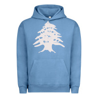Pigment Pebble Blue retro lebanon cedar  lebanese Urban Hoodie - artisFamous