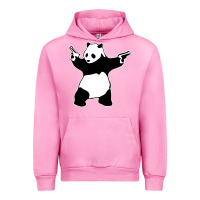 Fuchsia Pink banksy panda Urban Hoodie - artisFamous