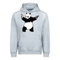 Heather Grey banksy panda Urban Hoodie - artisFamous