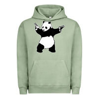 Pigment Oil Green banksy panda Urban Hoodie - artisFamous