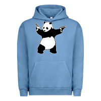 Pigment Pebble Blue banksy panda Urban Hoodie - artisFamous