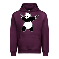 Mauve Wine banksy panda Urban Hoodie - artisFamous