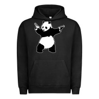 Pigment Black banksy panda Urban Hoodie - artisFamous