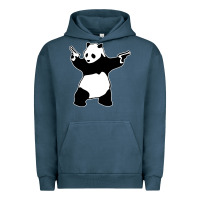 Pigment Midnight Navy banksy panda Urban Hoodie - artisFamous