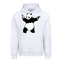 White banksy panda Urban Hoodie - artisFamous