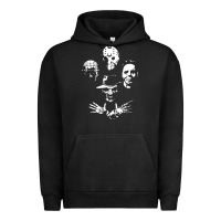 Pigment Black horror and scream film Urban Hoodie - artisFamous