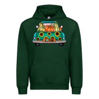 Forest Green i love fall truck Urban Hoodie - artisFamous