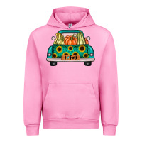 Fuchsia Pink i love fall truck Urban Hoodie - artisFamous