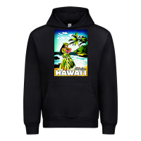 Black hawaii hula girl Urban Hoodie - artisFamous