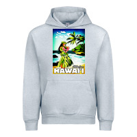 Heather Grey hawaii hula girl Urban Hoodie - artisFamous