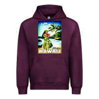 Mauve Wine hawaii hula girl Urban Hoodie - artisFamous