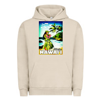 Pigment French Oak hawaii hula girl Urban Hoodie - artisFamous