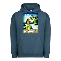 Pigment Midnight Navy hawaii hula girl Urban Hoodie - artisFamous