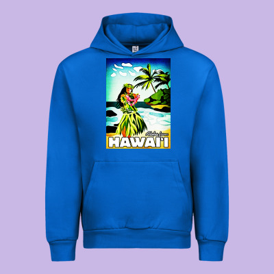 Hawaii Hula Girl Urban Hoodie Designed By Artisfamous