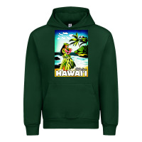 Forest Green hawaii hula girl Urban Hoodie - artisFamous