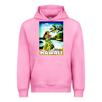 Fuchsia Pink hawaii hula girl Urban Hoodie - artisFamous