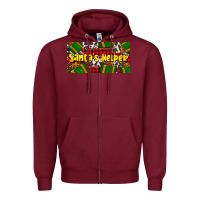 Burgundy santa's helper with gifts Zipper Hoodie - AdoDesignShop