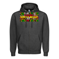Charcoal Heather santa's helper with gifts Zipper Hoodie - AdoDesignShop
