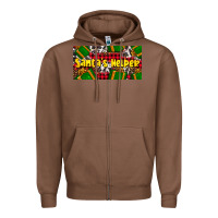 Chestnut santa's helper with gifts Zipper Hoodie - AdoDesignShop