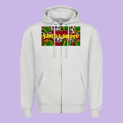 Santa's Helper With Gifts Zipper Hoodie Designed By Adodesignshop