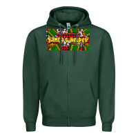 Sports Green santa's helper with gifts Zipper Hoodie - AdoDesignShop
