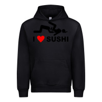 Black i love sushi funny Urban Hoodie - artisFamous