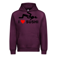 Mauve Wine i love sushi funny Urban Hoodie - artisFamous