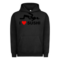 Pigment Black i love sushi funny Urban Hoodie - artisFamous