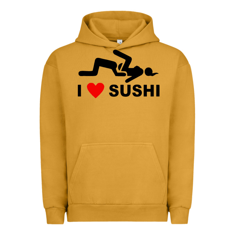 I Love Sushi Funny Urban Hoodie by artisFamous | Teevron