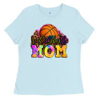 Baby Blue basketball mom Ladies Tee - OliviaCreatesArt