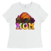 White basketball mom Ladies Tee - OliviaCreatesArt