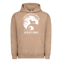 Pigment Burro i love horror movies and my corgi funny corgi Urban Hoodie - artisFamous
