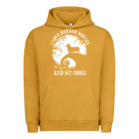 Pigment Peanut Butter i love horror movies and my corgi funny corgi Urban Hoodie - artisFamous