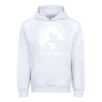 White i love horror movies and my corgi funny corgi Urban Hoodie - artisFamous