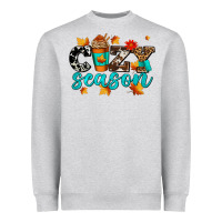 Heather Grey cozy season with coffee cup Heavyweight Sweatshirt - AdoDesignShop